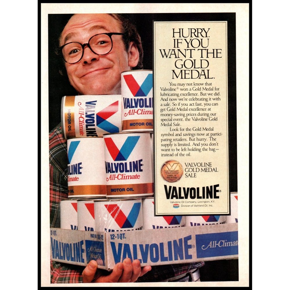 1983 Valvoline Motor Oil Gold Medal Vintage Print Ad Ashland All Climate Photo